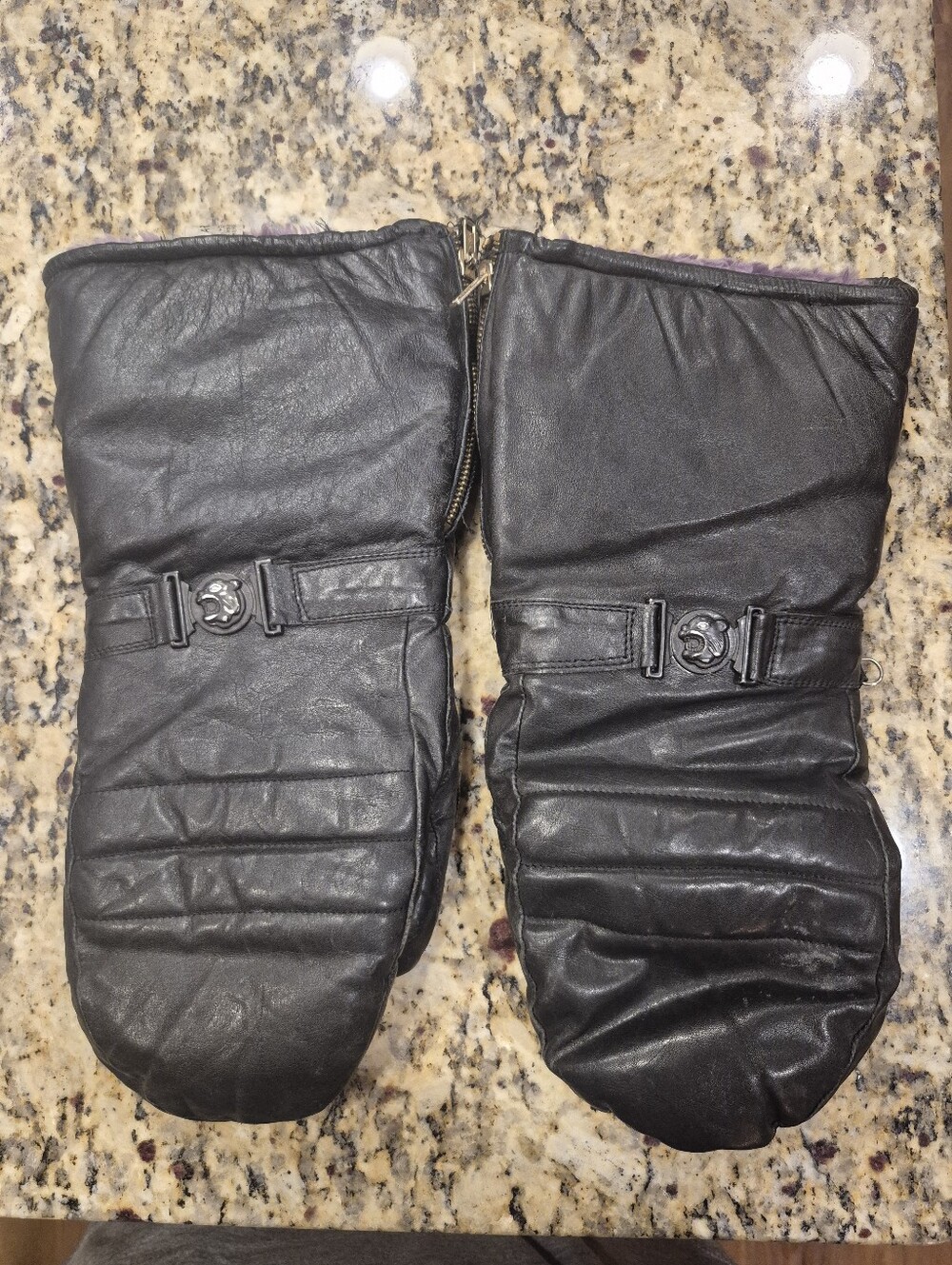 Vintage Leather Artic Cat Riding Mittens